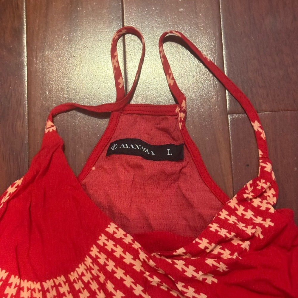 Maxima Red and White Strappy Top - Picture 2 of 3